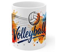 Volleyball Ceramic Coffee Mug 11oz Spike Setter Lover Team Player - Tea Coffee Mug with Comfortable Grip - Unique Sport Gift Cup for Office or Home - Vibrant Long-Lasting Print ID44991
