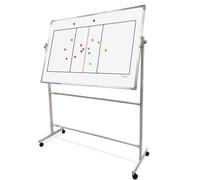 Volleyball Coaches Lineup Board, Double-Sided Magnetic Volleyball Tactic Dry Erase Board with Wheels 120x80cm