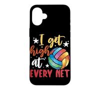 Volleyball Colorful Bump Set Spike Repeat Design Case for iPhone 16 Plus