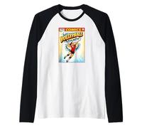 Volleyball Comic Pop Art Power Serve Girls Athlete Graphic Raglan Baseball Tee
