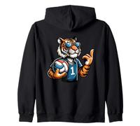 Volleyball Cool Tiger Number One Zip Hoodie