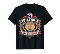 Volleyball Dig Deep Trust God Serve with Purpose Christian Value Graphic T-Shirt