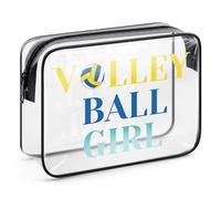Volleyball Girls Gifts Clear Makeup Bag Volleyball Gifts for Volleyball Players Lovers Best Friends Birthday Gifts Volleyball Teams Gifts Volleyball Theme Gifts for Women Cosmetic Bag Volleyball Stuff