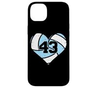Volleyball Heart Number 43 Jersey Sports Fan 43rd Birthday Case for iPhone 14 Plus