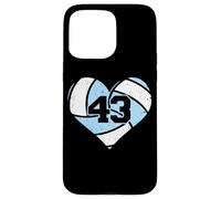 Volleyball Heart Number 43 Jersey Sports Fan 43rd Birthday Case for iPhone 15 Pro Max