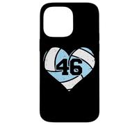 Volleyball Heart Number 46 Jersey Sports Fan 46th Birthday Case for iPhone 14 Pro Max