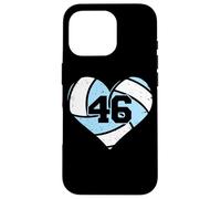 Volleyball Heart Number 46 Jersey Sports Fan 46th Birthday Case for iPhone 16 Pro