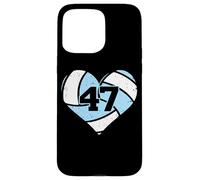 Volleyball Heart Number 47 Jersey Sports Fan 47th Birthday Case for iPhone 15 Pro Max