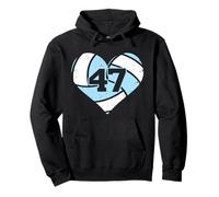 Volleyball Heart Number 47 Jersey Sports Fan 47th Birthday Pullover Hoodie