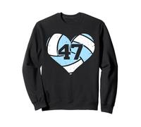Volleyball Heart Number 47 Jersey Sports Fan 47th Birthday Sweatshirt