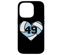 Volleyball Heart Number 49 Jersey Sports Fan 49th Birthday Case for iPhone 14 Pro