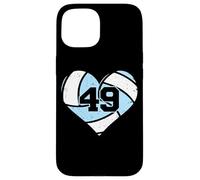 Volleyball Heart Number 49 Jersey Sports Fan 49th Birthday Case for iPhone 15