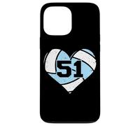 Volleyball Heart Number 51 Jersey Sports Fan 51st Birthday Case for iPhone 13 Pro Max