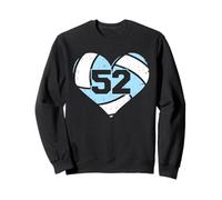 Volleyball Heart Number 52 Jersey Sports Fan 52nd Birthday Sweatshirt