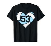 Volleyball Heart Number 53 Jersey Sports Fan 53rd Birthday T-Shirt
