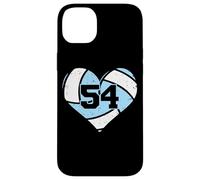 Volleyball Heart Number 54 Jersey Sports Fan 54th Birthday Case for iPhone 14 Plus
