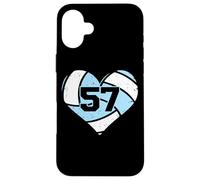 Volleyball Heart Number 57 Jersey Sports Fan 57th Birthday Case for iPhone 16 Plus