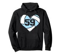 Volleyball Heart Number 59 Jersey Sports Fan 59th Birthday Pullover Hoodie