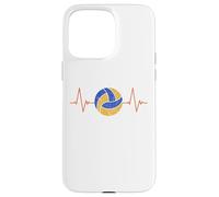 Volleyball Heartbeat - Ball ECG Pulse Distressed Design Case for iPhone 15 Pro Max