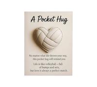 Volleyball Hug - Heart Shaped Pocket Keepsake Gift, Mini Inspirational For Players & Coaches | For Athletes Team Spirit Practice Field Game Days Training Camps Tournaments Travel Birthday