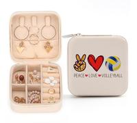 Volleyball Inspirational Gifts for Women Volleyball Stuff Gifts for Teen Girls Volleyball Players Teams, Birthday Gifts for Women Her Best Friend BFF Bestie Jewelry Box - Peace Love Volleyball