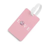 Volleyball Love Luggage Tag for Suitcase Cute ID Tags Travel Baggage Identifier Labels White-Style