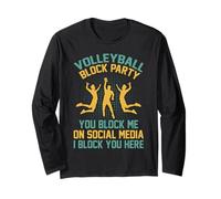 Volleyball Lover Colorful Bump Set Spike Design Long Sleeve T-Shirt