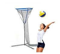 Volleyball Net Set for Garden, Volleyball Rebounder Hitting, Carry Bag/Drawstring Design, Multi-Person Lacrosse, Baseball, Football Practicing(Blue)