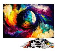 Volleyball Oil Painting 1000 Piece Jigsaw Puzzle Wooden Jigsaw Puzzles DIY Decoration, Brain Challenge, for Adult, Family, 50x75CM/19.68x29.52inch