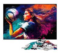 Volleyball Oil Painting 1000 Piece Jigsaw Puzzles for Adults Difficult Puzzles for Adults Ideal And Home Decor 50x75CM/19.68x29.52inch