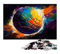 Volleyball Oil Painting Jigsaw Puzzles for Adults, 1000 Piece cardboard Jigsaw Puzzles for Adults Challenging Brain Teaser for Teenagers, Family Game Night Fun 26X38CM/10.23x14.96inch