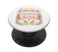 Volleyball Player Easter Jesus Risen Resurrection Girl Women PopSockets Adhesive PopGrip