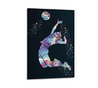 Volleyball Player in Action Wall Art, Artistic Print, Sports Poster, Unique Canvas Picture Artistic Wall Mural Modern Hanging Decor Poster20x30inch(50x75cm)