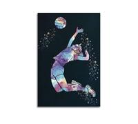 Volleyball Player in Action Wall Art, Artistic Print, Sports Poster, Unique Canvas Picture Artistic Wall Mural Modern Hanging Decor Poster24x36inch(60x90cm)