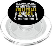 Volleyball Player Team Coach If At First You Don't Succeed PopSockets PopGrip for MagSafe