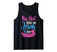 Volleyball Player Team This Girl Runs On Jesus And Tank Top
