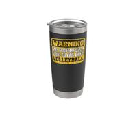 Volleyball Player Team Warning May Spontaneously Start Stainless Steel Insulated Tumbler