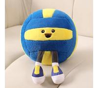 Volleyball Plush Pillow with Legs,Cute Smiling Face & Wobbly Feet | Soft Huggable Stuffed Animal Throw Pillow for Couch,Game Room Decor,Birthday Gift for Kids Volleyball Fans(Dark blue Volleyball)