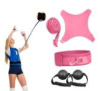 Volleyball Rebound Belt Trainer - Solo Practice Tool, Adjustable Waist Belt & Ball Holder, Olleyball Training Equipment Aid, No More Ball Chasing for Serving, Spiking (Pink)