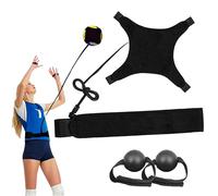 Volleyball Rebound Belt Trainer - Solo Practice Tool, Adjustable Waist Belt & Ball Holder, Olleyball Training Equipment Aid, No More Ball Chasing for Serving, Spiking (Black)
