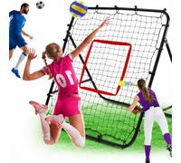 Volleyball Rebounder Net with 6 Adjustable Angles - Steel Frame Football Rebounder for Soccer Baseball Softball Lacrosse - Volleyball Bounce Back Net for Backyard Hitting Serving Passing Practice