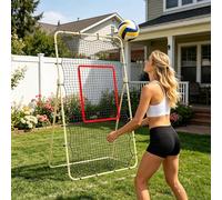 Volleyball Rebounder Replacement Net 213 x 122 cm - Complete Set with 28 Elastics and Target Circle, Tear-Resistant Rebound Net for 7 x 4 ft Frame, Volleyball Training Accessories for Garden & Club