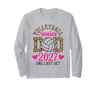 Volleyball Senior dad Class of 2027 Graduation Leopard Long Sleeve T-Shirt