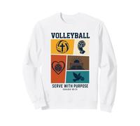 Volleyball Serve with Purpose Faith Christian Dove Cross Sweatshirt