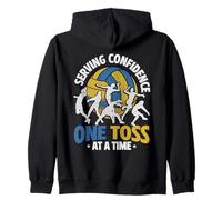 Volleyball, Serving Confidence One Toss At A Time Zip Hoodie