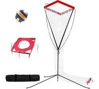 Volleyball Setter Trainer Net Adjustable Height & Angle, Portable Volleyball Training Equipment For Serving Spiking Setting, Indoor Outdoor Training Equipment