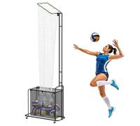 Volleyball Setter Trainer Net,Setting Training Equipment with wheels Target Practice Indoor and Outdoor, Adjustable Height (5.7 ft-9.4 ft) and Angle for Serving Spiking Drills System