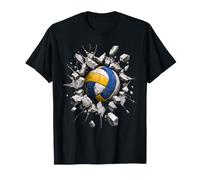 Volleyball Smash Wall Broken Stone Beach Court Player Volley T-Shirt
