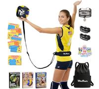 Volleyball Star Training Equipment - 1 Ball Rebounder for Solo Practice Your Serve And Spike +2 Setting Trainer Straps For a Proper Hand Placement +1 Drawstring Backpack +1 Handmade Bracelet