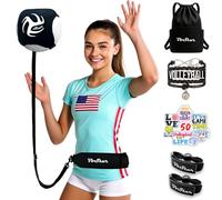 Volleyball Star Training Equipment - 1 Ball Rebounder for Solo Practice Your Serve And Spike +2 Setting Trainer Straps For a Proper Hand Placement +1 Drawstring Backpack +1 Handmade Bracelet